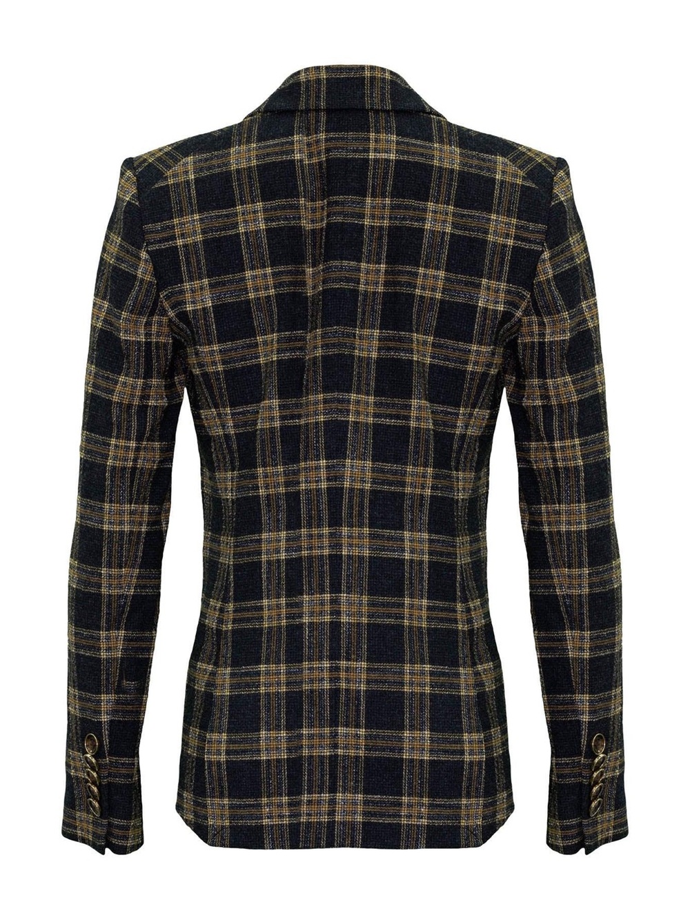 Veronica Beard Plaid Blazer with Gold Windowpane - Picture 3 of 8
